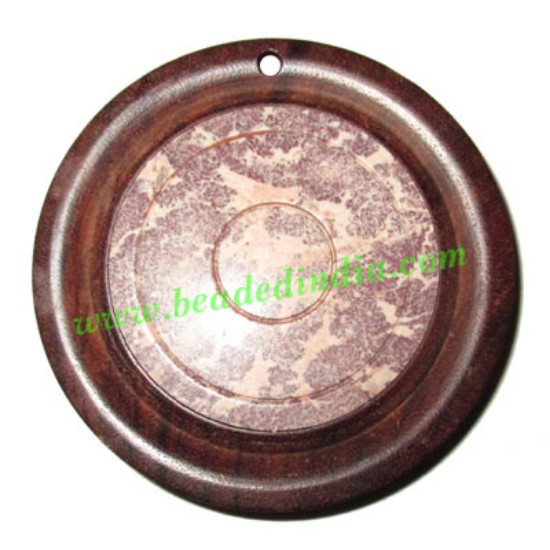 Picture of Handmade wooden fancy pendants, size : 50x9mm