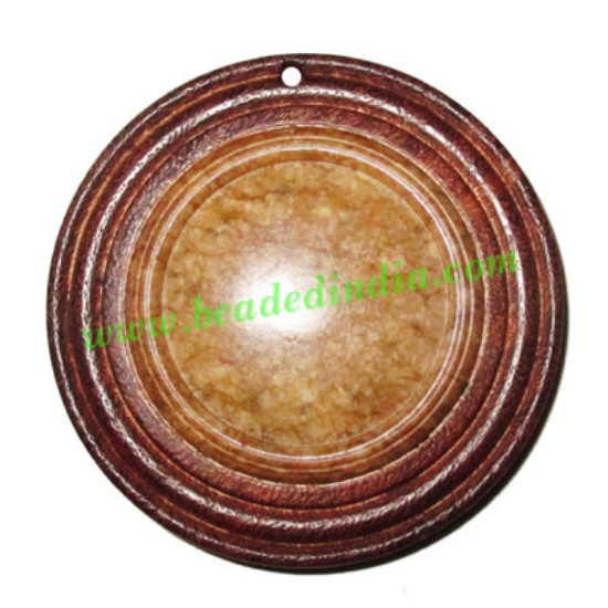 Picture of Handmade wooden fancy pendants, size : 50x9mm