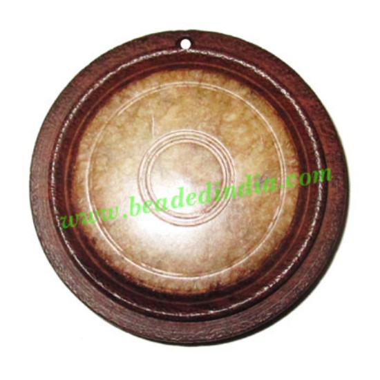 Picture of Handmade wooden fancy pendants, size : 44x8mm