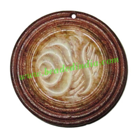Picture of Handmade wooden fancy pendants, size : 43x9mm