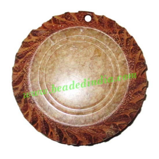 Picture of Handmade wooden fancy pendants, size : 42x7mm