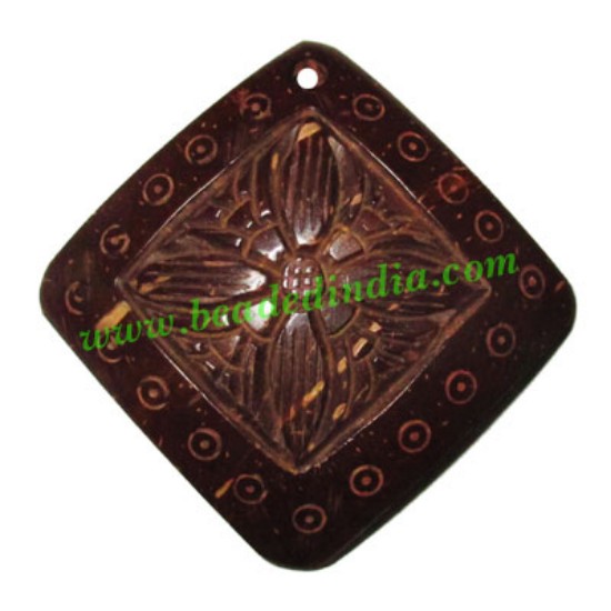 Picture of Handmade coconut shell wood pendants, size : 41x3mm