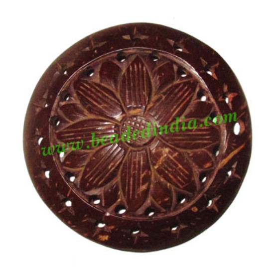 Picture of Handmade coconut shell wood pendants, size : 51x3mm