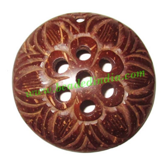 Picture of Handmade coconut shell wood pendants, size : 52x3mm