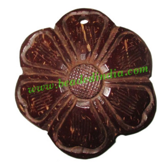 Picture of Handmade coconut shell wood pendants, size : 54x3mm