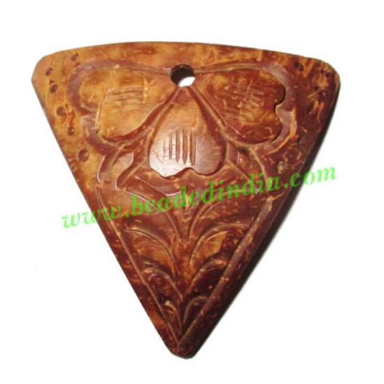 Picture of Handmade coconut shell wood pendants, size : 48x3mm