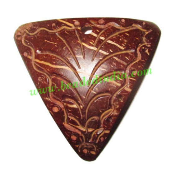 Picture of Handmade coconut shell wood pendants, size : 48x3mm