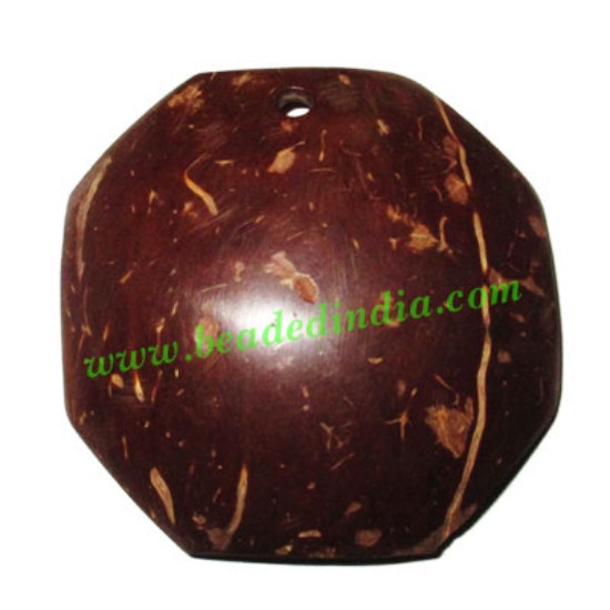 Picture of Handmade coconut shell wood pendants, size : 51x3mm