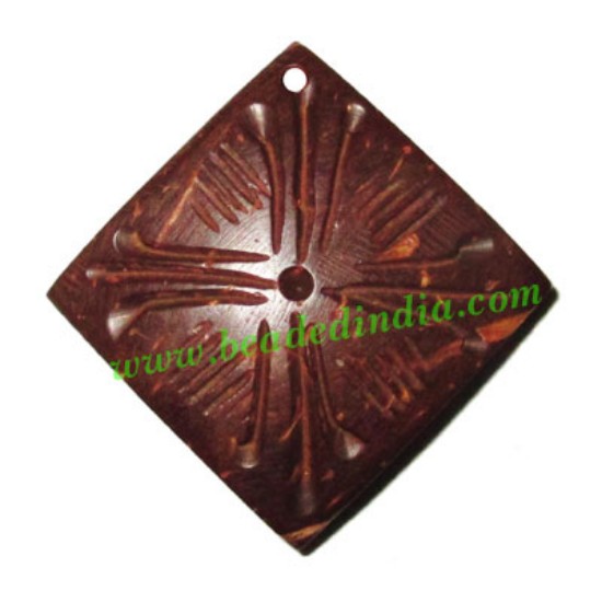 Picture of Handmade coconut shell wood pendants, size : 26x3mm