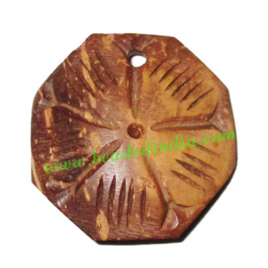 Picture of Handmade coconut shell wood pendants, size : 28x3mm