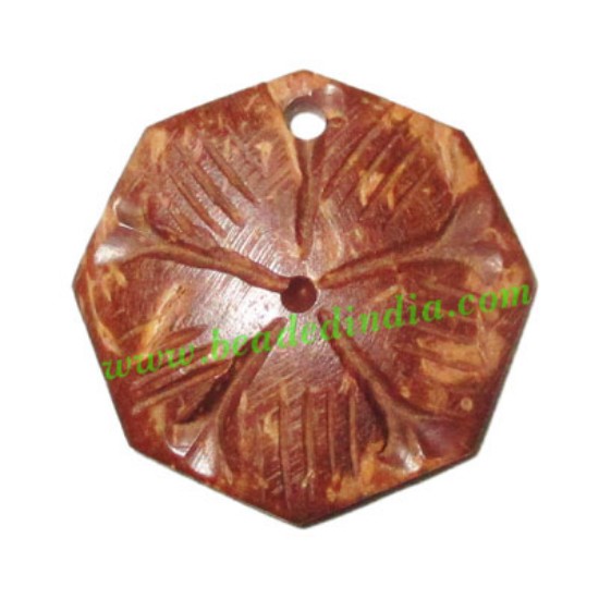 Picture of Handmade coconut shell wood pendants, size : 21x3mm