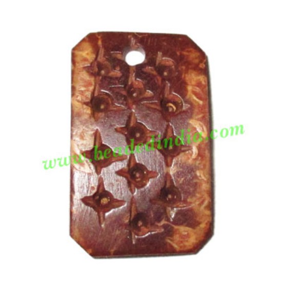 Picture of Handmade coconut shell wood pendants, size : 21x12x3mm