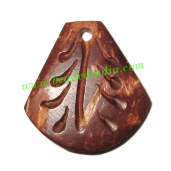Picture of Handmade coconut shell wood pendants, size : 21x20x3mm