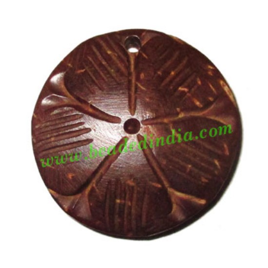 Picture of Handmade coconut shell wood pendants, size : 25x3mm