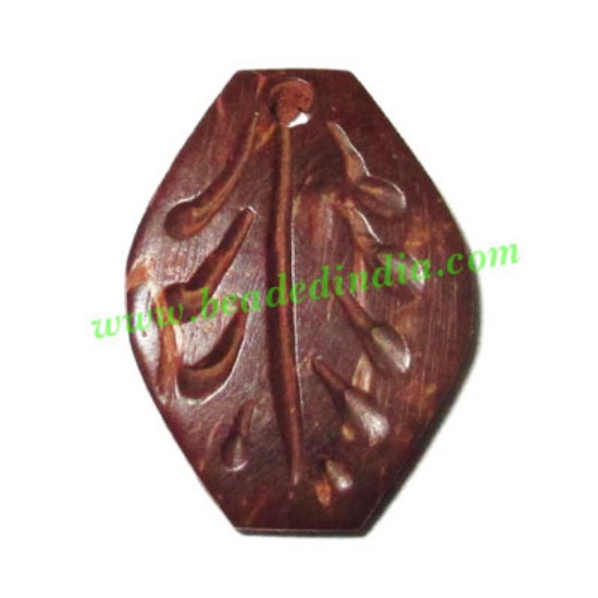 Picture of Handmade coconut shell wood pendants, size : 20x15x3mm