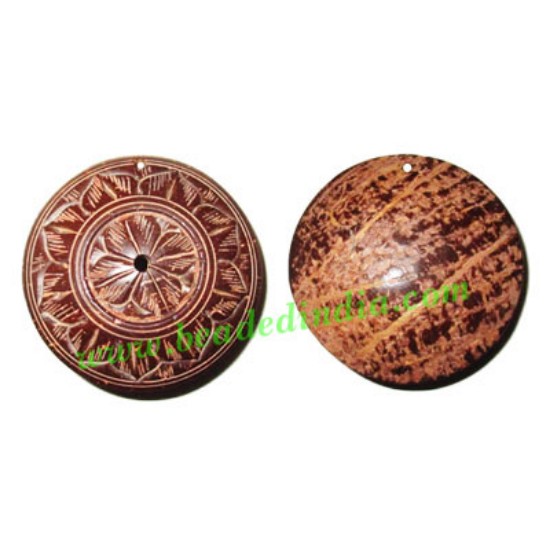Picture of Handmade coconut shell wood pendants, size : 54x20mm