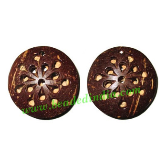 Picture of Handmade coconut shell wood pendants, size : 45x13mm