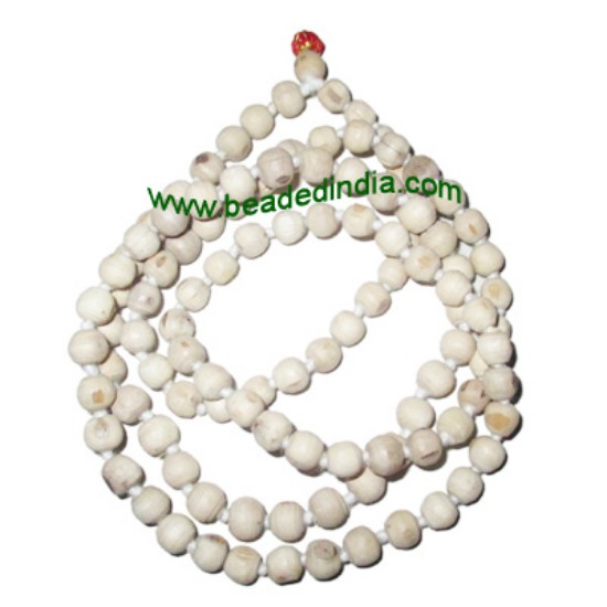 Picture of Tulsi beads mala, holy basil, auspicious wood beads-seeds string (mala of 108+1 beads), size: 7mm fine, pack of 1 string.