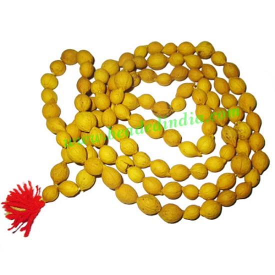 Picture of Putra Jeeva Rosary Wood Beads-Yellow Seeds String (mala of 108+1 beads), made of 9mm purtrajiva beads, pack of 1 string.