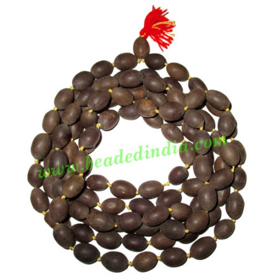 Picture of Kamal-Lotus Wood Beads-Seeds String (mala of 108+1 beads), kamalgatta mala made of approx 10x15mm lotus seeds, pack of 9 string.