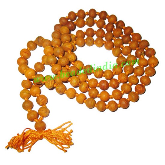 Picture of Turmeric (Haldi) Beads-Seeds String (mala of 108+1 turmeric beads), beads size: 7-8mm, pack of 1 string.