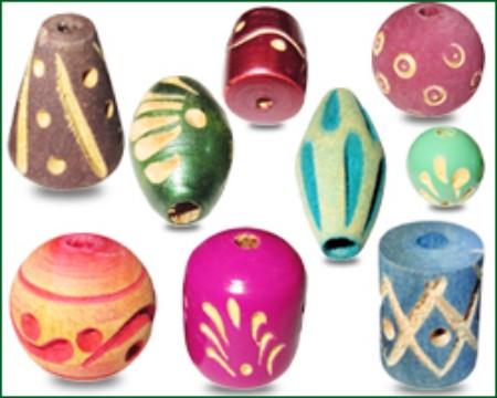 Picture for category carved wood beads