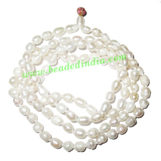 Picture of Fresh Water Pearl Mala of 5mm to 7mm 108+1 beautiful pearls