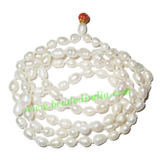Picture of Fresh Water Pearl Mala of 5x7mm 108+1 beautiful pearls