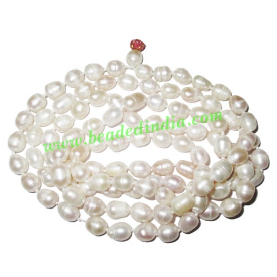 Picture of Fresh Water Pearl Mala of 7x9mm 108+1 beautiful pearls