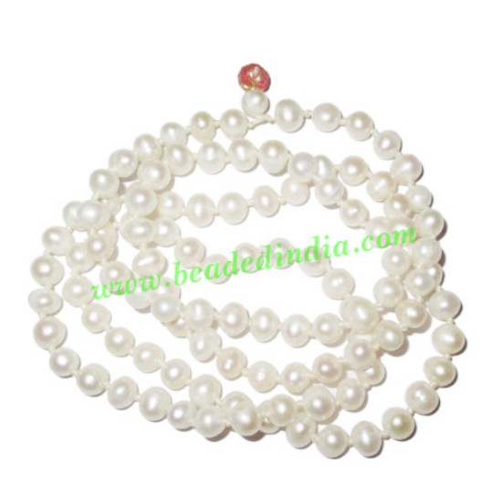 Picture of Fresh Water Pearl Mala of 8x11mm 108+1 beautiful pearls
