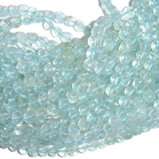 Picture of Aquamarine 4mm round prayer beads mala of 108 beads