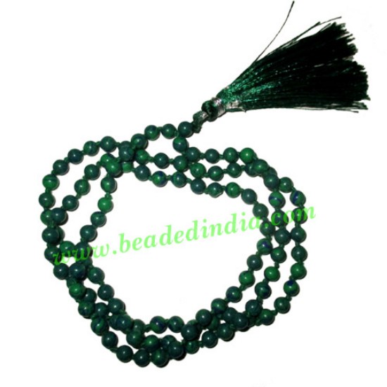 Picture of Azurite 4mm round prayer beads mala of 108 beads