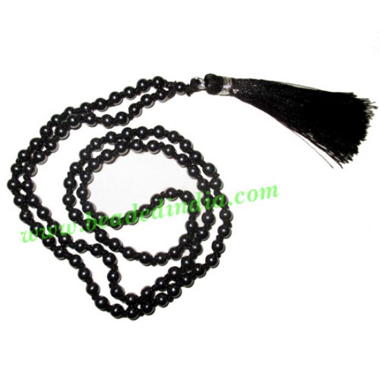 Picture of Blackstone 4mm round prayer beads mala of 108 beads