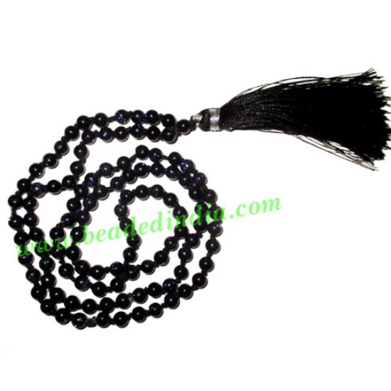 Picture of Blue Goldstone 4mm round prayer beads mala of 108 beads