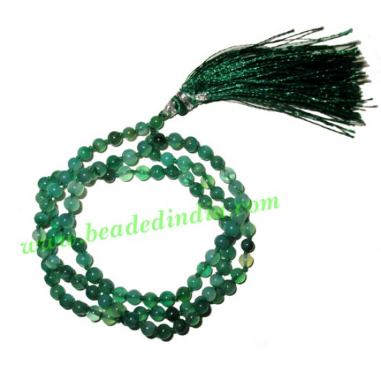 Picture of Green Onyx 4mm round prayer beads mala of 108 beads