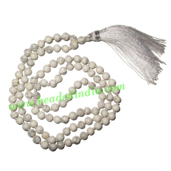 Picture of Howlite 4mm round prayer beads mala of 108 beads