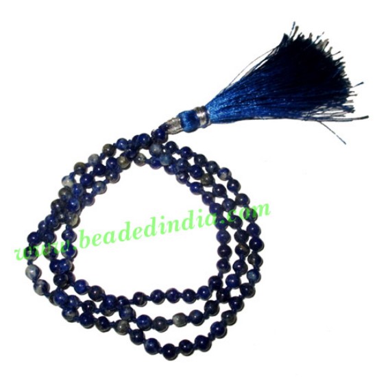 Picture of Lapis lazuli 4mm round prayer beads mala of 108 beads