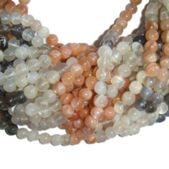 Picture of Moonstone Multi 4mm round prayer beads mala of 108 beads
