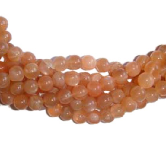 Picture of Moonstone Peach 4mm round prayer beads mala of 108 beads