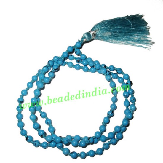 Picture of Turquoise 4mm round prayer beads mala of 108 beads