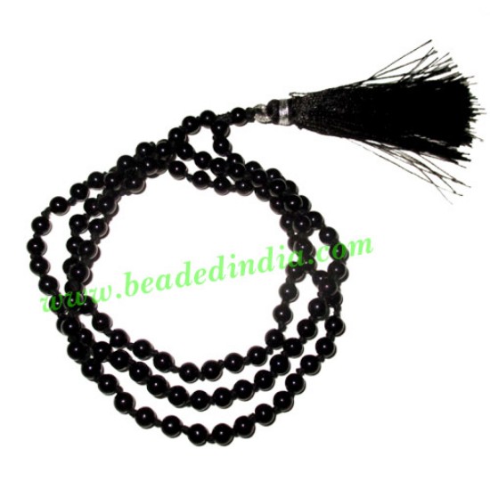 Picture of Black Onyx 8mm round prayer beads mala of 108 beads