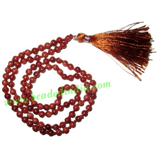 Picture of Goldstone 8mm round prayer beads mala of 108 beads