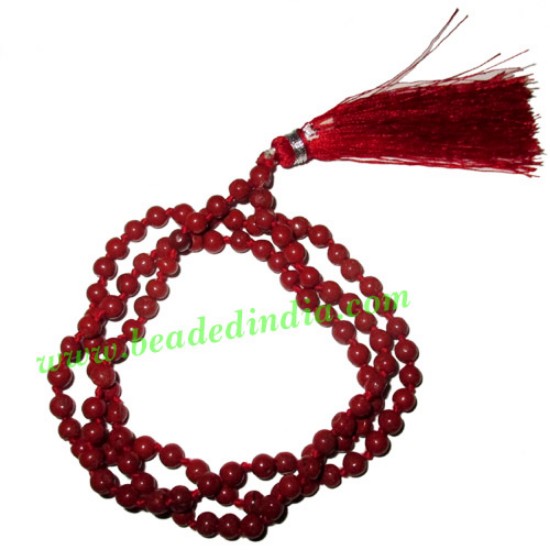 Picture of Mahagoni 8mm round prayer beads mala of 108 beads