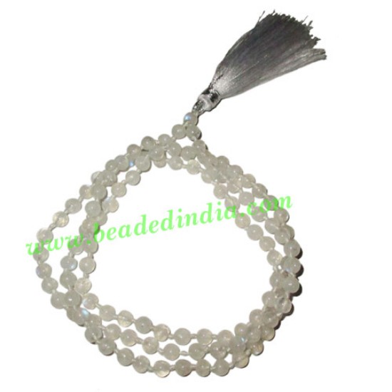 Picture of Rainbow Moonstone 8mm round prayer beads mala of 108 beads