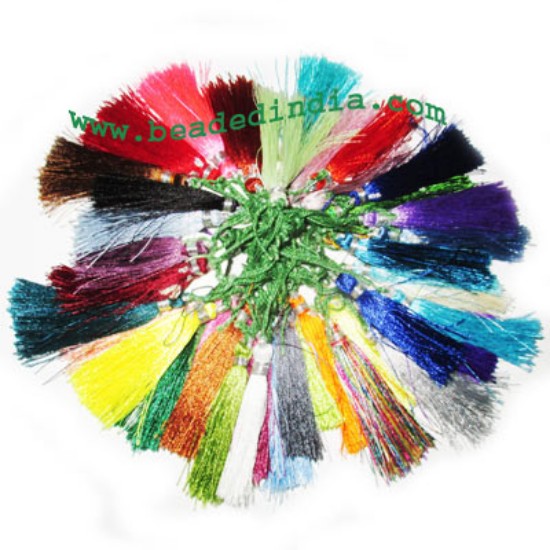 Picture of Silk Tassels 2 inch long, assorted color pack of 500 pcs., used in mala, necklaces and bracelets