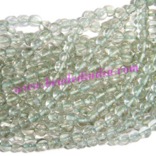 Picture of Amethyst Green 4mm round semi precious gemstone beads.