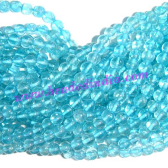 Picture of Apatite 4mm round semi precious gemstone beads.