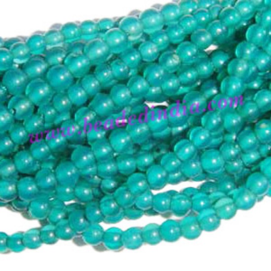 Picture of Green Onyx 4mm round semi precious gemstone beads.