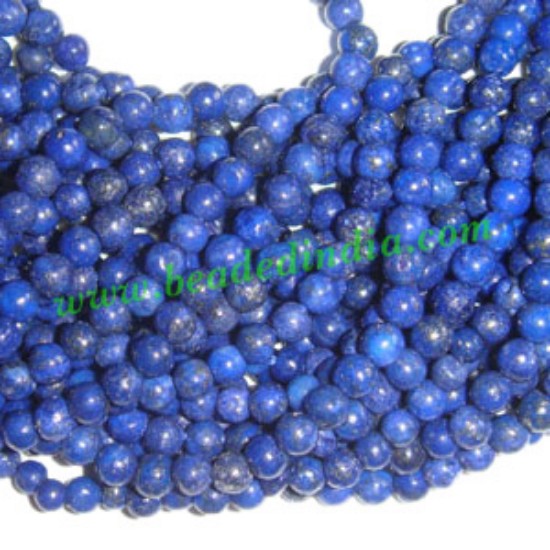 Picture of Lapis lazuli 4mm round semi precious gemstone beads.