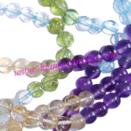 Picture of Multistone 4 color 4mm round semi precious gemstone beads.